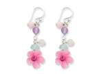 FJC Finejewelers Sterling Silver Amethyst/agate/blue Topaz Flower Earrings