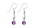 FJC Finejewelers Sterling Silver Amethyst Antiqued Dangle Earrings