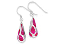 FJC Finejewelers Sterling Silver Pink Resin Raindrop Earrings