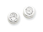 FJC Finejewelers Sterling Silver Bezel Cubic Zirconia Post Earrings