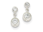 FJC Finejewelers Sterling Silver Round Cubic Zirconia Earrings
