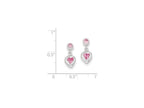 FJC Finejewelers Sterling Silver Pink Heart Cubic Zirconia Earrings