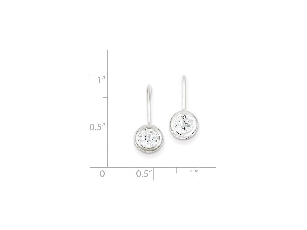 FJC Finejewelers Sterling Silver Round Cubic Zirconia Earrings