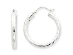 FJC Finejewelers Sterling Silver Bright-cut Satin Polished Earrings
