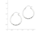 FJC Finejewelers Sterling Silver Bright-cut Satin Polished Hoop Earrings