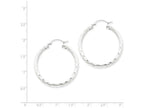 FJC Finejewelers Sterling Silver Bright-cut Satin Polished Hoop Earrings
