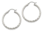 FJC Finejewelers Sterling Silver Bright-cut Satin Polished Hoop Earrings