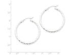 FJC Finejewelers Sterling Silver Bright-cut Satin Polished Hoop Earrings