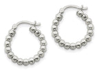 FJC Finejewelers Sterling Silver Polished Beaded Hoop Earrings