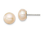 FJC Finejewelers Sterling Silver Peach Cultured Pearl Button Earrings