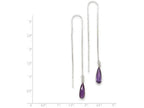 FJC Finejewelers Sterling Silver Purple Cubic Zirconia Teardrop Threader Earrings