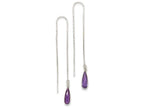 FJC Finejewelers Sterling Silver Purple Cubic Zirconia Teardrop Threader Earrings