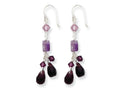 FJC Finejewelers Sterling Silver Amethyst/lavender Quartz/crystal Combination Earrings
