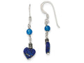FJC Finejewelers Sterling Silver Lapis/blue Agate Antiqued Earrings