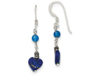 FJC Finejewelers Sterling Silver Lapis/blue Agate Antiqued Earrings