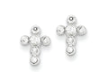 FJC Finejewelers Sterling Silver Cubic Zirconia Cross Earrings