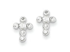 FJC Finejewelers Sterling Silver Cubic Zirconia Cross Earrings
