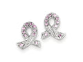 FJC Finejewelers Sterling Silver Pink Cubic Zirconia Ribbon Earrings