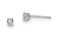 FJC Finejewelers Sterling Silver 3mm Round Basket Set Cubic Zirconia Stud Earrings