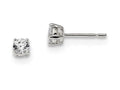 FJC Finejewelers Sterling Silver 4mm Round Basket Set Cubic Zirconia Stud Earrings