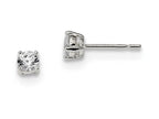 FJC Finejewelers Sterling Silver 4mm Round Basket Set Cubic Zirconia Stud Earrings
