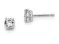 FJC Finejewelers Sterling Silver 5mm Round Basket Set Cubic Zirconia Stud Earrings