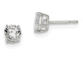 FJC Finejewelers Sterling Silver 6mm Round Basket Set Cubic Zirconia Stud Earrings