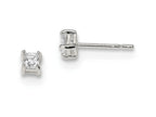 FJC Finejewelers Sterling Silver 3mm Princess Basket Set Cubic Zirconia Stud Earrings