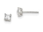 FJC Finejewelers Sterling Silver 4mm Princess Basket Set Cubic Zirconia Stud Earrings