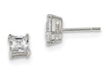 FJC Finejewelers Sterling Silver 5mm Princess Basket Set Cubic Zirconia Stud Earrings