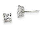 FJC Finejewelers Sterling Silver 5mm Princess Basket Set Cubic Zirconia Stud Earrings