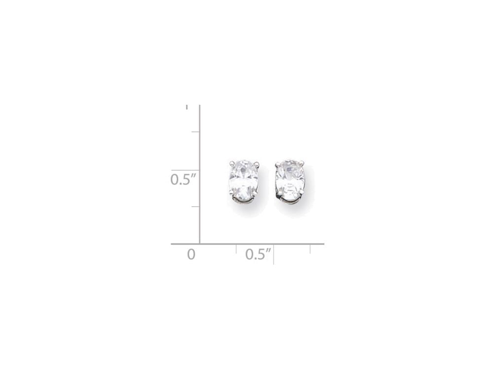 FJC Finejewelers Sterling Silver 5x7mm Oval Cubic Zirconia Stud Earrings
