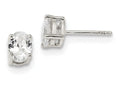 FJC Finejewelers Sterling Silver 5x7mm Oval Cubic Zirconia Stud Earrings