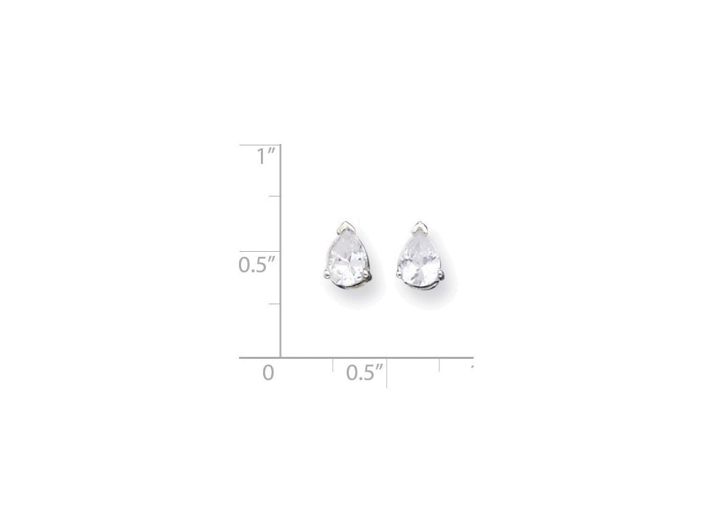 FJC Finejewelers Sterling Silver 5x7mm Pear Cubic Zirconia Stud Earrings