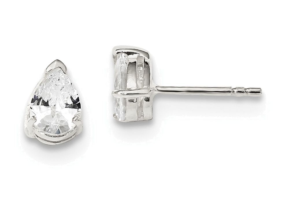 FJC Finejewelers Sterling Silver 5x7mm Pear Cubic Zirconia Stud Earrings
