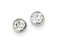 FJC Finejewelers Sterling Silver 4mm Cubic Zirconia Round Bezel Stud Earrings