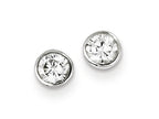 FJC Finejewelers Sterling Silver 4mm Cubic Zirconia Round Bezel Stud Earrings