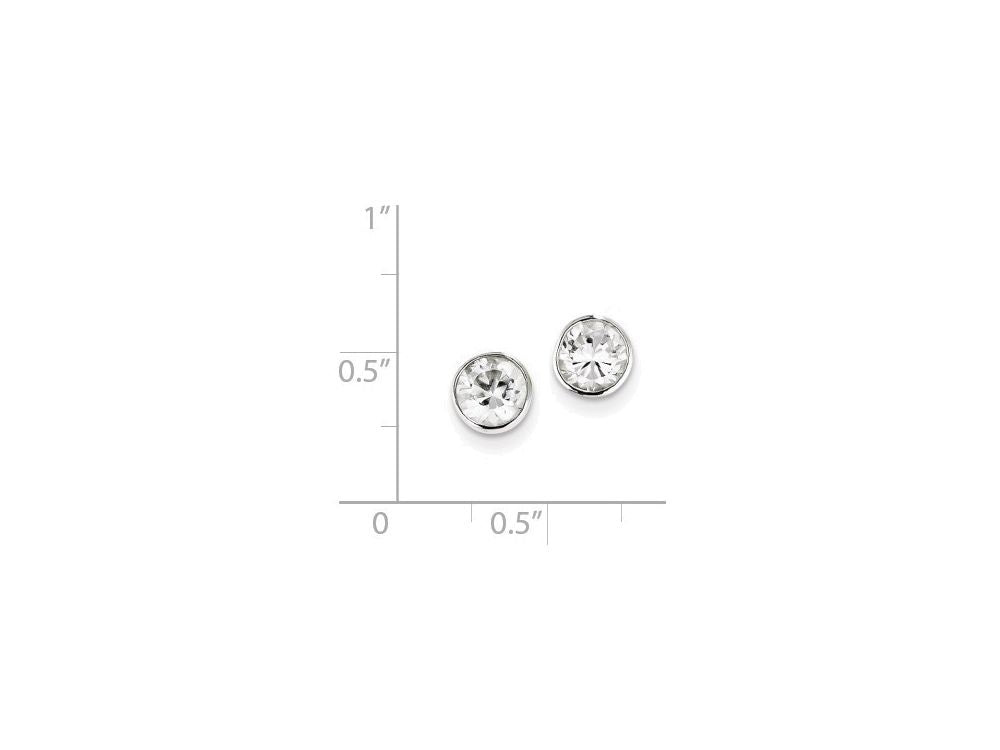 FJC Finejewelers Sterling Silver 6mm Cubic Zirconia Round Bezel Stud Earrings