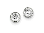 FJC Finejewelers Sterling Silver 6mm Cubic Zirconia Round Bezel Stud Earrings