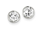 FJC Finejewelers Sterling Silver 7mm Cubic Zirconia Round Bezel Stud Earrings