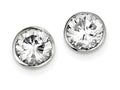 FJC Finejewelers Sterling Silver 9mm Cubic Zirconia Round Bezel Stud Earrings