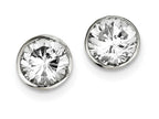 FJC Finejewelers Sterling Silver 9mm Cubic Zirconia Round Bezel Stud Earrings