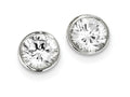 FJC Finejewelers Sterling Silver 8mm Cubic Zirconia Round Bezel Stud Earrings