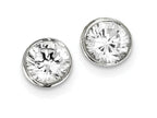 FJC Finejewelers Sterling Silver 8mm Cubic Zirconia Round Bezel Stud Earrings