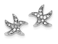 FJC Finejewelers Sterling Silver Cubic Zirconia Starfish Earrings