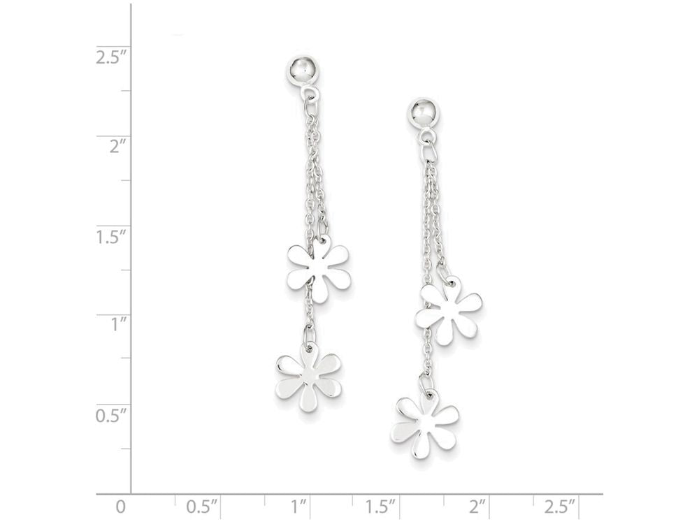 FJC Finejewelers Sterling Silver Flower Dangle Post Earrings