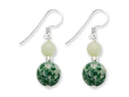 FJC Finejewelers Sterling Silver Green Moss Agate and Green Quartz Earrings