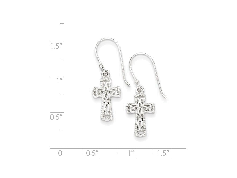 FJC Finejewelers Sterling Silver Cross Earrings