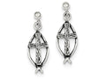 FJC Finejewelers Sterling Silver Ichthus (fish) Cross Earrings