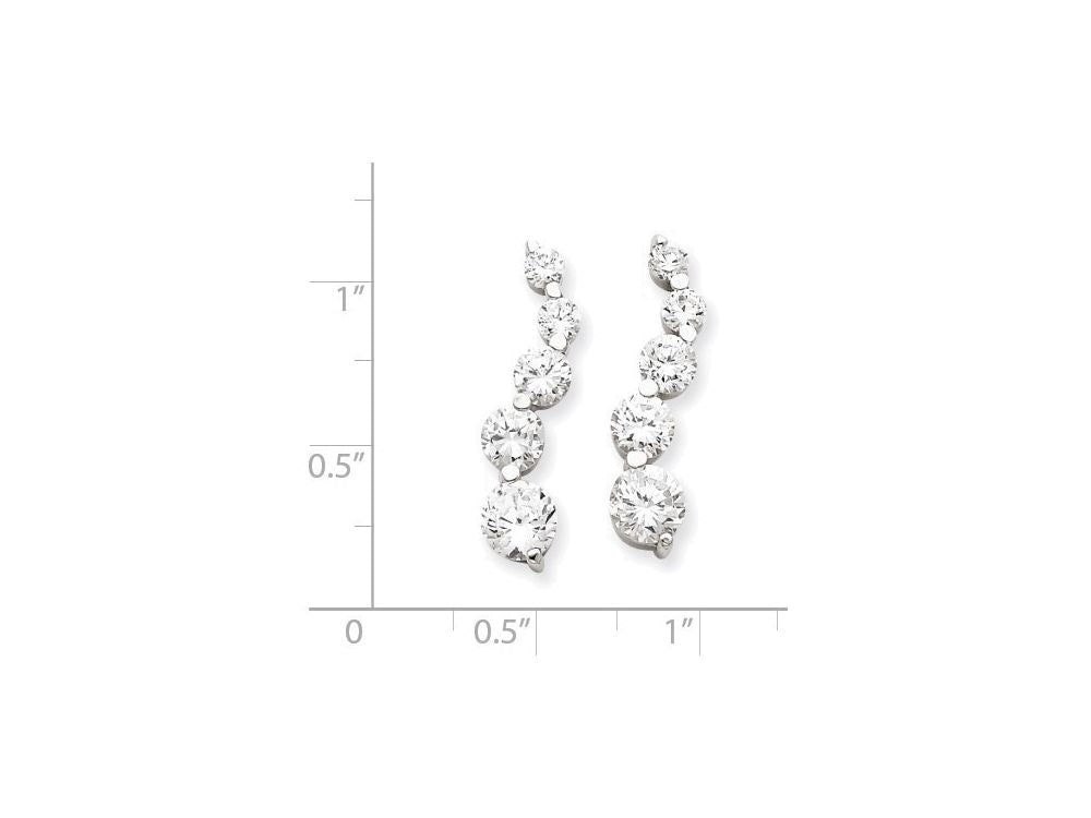 FJC Finejewelers Sterling Silver Cubic Zirconia Journey Earrings